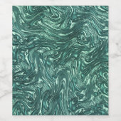 テクスチャードと緑がかったシアン色 ワインラベル (シングルラベル)