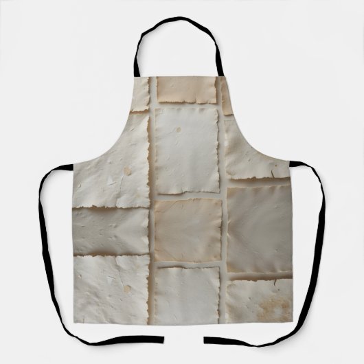 テクスチャードハンドメイド紙フラットレイ エプロン (正面)