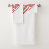 テクスチャードハートフラミンゴ愛 バスタオルセット (インサイチュ)