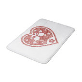 テクスチャードハートフラミンゴ愛 バスマット (アングル)