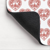 テクスチャードハートフラミンゴ愛 マウスパッド (コーナー)