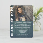 テクスチャードバックグラウンドカスタムフォト卒業生 招待状 (スタンド正面)