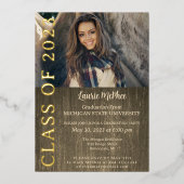 テクスチャードバックグラウンドホイル写真 箔招待状 (正面)