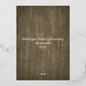 テクスチャードバックグラウンドホイル写真 箔招待状 (裏面)