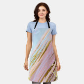 テクスチャードピンク背景 エプロン (着用した状態)