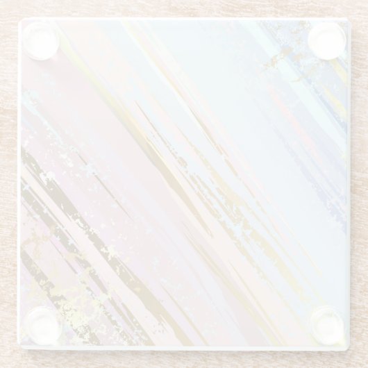 テクスチャードピンク背景 ガラスコースター (裏面)