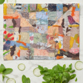 テクスチャードペーパーハートコラージュキッチンタオル キッチンタオル (折り畳み)