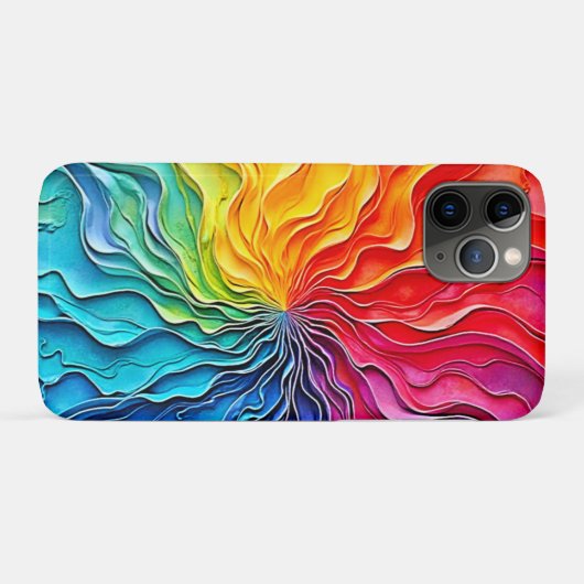 テクスチャードレインボースワールアート Case-Mate iPhoneケース (裏面(横))