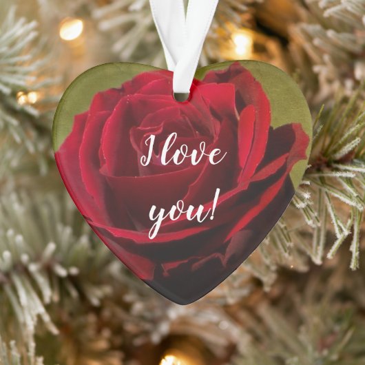 テクスチャードレッドローズアクリルオーナメント オーナメント (ツリー)