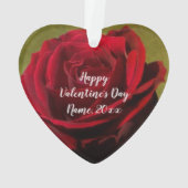 テクスチャードレッドローズアクリルオーナメント オーナメント (裏面)