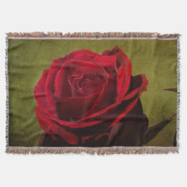 テクスチャードレッドローズブランケット スローブランケット
