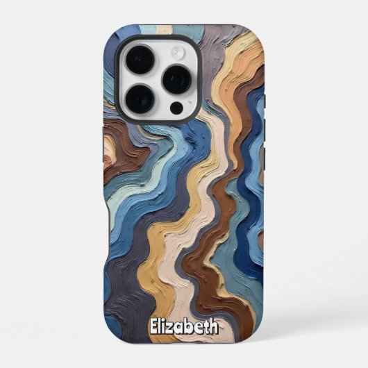 テクスチャード抽象波 iPhoneケース (裏面)