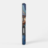 テクスチャード抽象波 iPhoneケース (右側面)