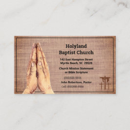 テクスチャード祈ブラウンの手の三十字教会 名刺
