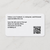 テクスチャード金属製ネイビーブルーフォイルビジネスカード 割引カード (裏面)