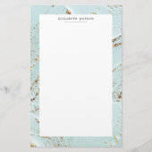 テクスチャード青金ゴールドフェイクフォイル文房具 便箋 (正面)