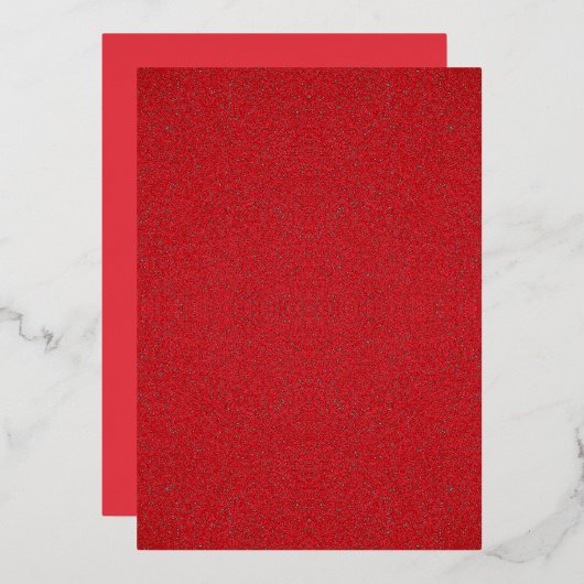 テクスチャード トマト レッド フォイル インビテーション - カスタマイズ可能 箔招待状 (正面/裏面)