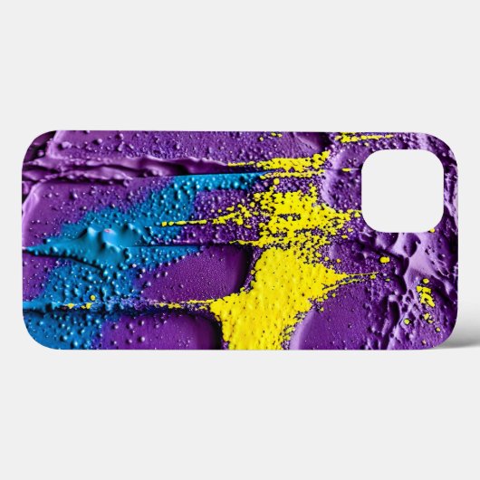 テクスチャーパープルイエローブルーカラーおもしろい抽象芸術アート Case-Mate iPhoneケース (裏面 (横))