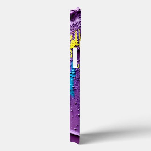 テクスチャーパープルイエローブルーカラーおもしろい抽象芸術アート Case-Mate iPhoneケース (裏面 / 右)