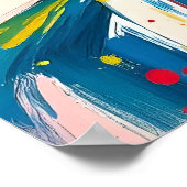 テクスチャーブラシ抽象芸術ブッダ絵を描ズ ポスター (角)