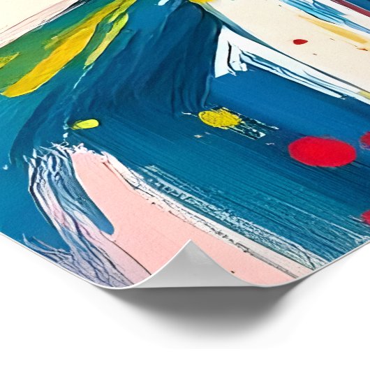 テクスチャーブラシ抽象芸術ブッダ絵を描ズ ポスター (角)