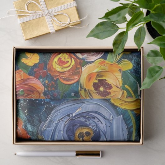 テクスチャーペ絵を描ースト抽象芸術の花の切り離し 薄葉紙 (ギフト)