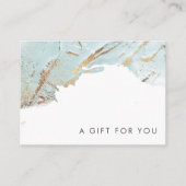 テクスチャー付きブルー金ゴールドフェイクフォイルのギフト券 名刺 (正面)