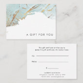 テクスチャー付きブルー金ゴールドフェイクフォイルのギフト券 名刺 (正面/裏面)