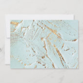 テクスチャー付き青金ゴールドフェイク箔結婚式招待状 招待状 (裏面)