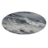 テクスチャー入りの荒波の海景画 カッティングボード (角)