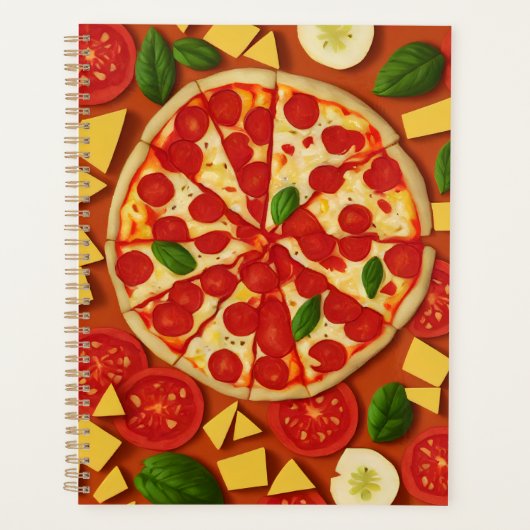 テクスチャー抽象芸術クールフードトマト プランナー手帳 (正面)