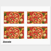 テクスチャー抽象芸術クールフードトマト 長方形シール (シート)