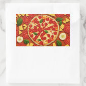 テクスチャー抽象芸術クールフードトマト 長方形シール (バッグ)