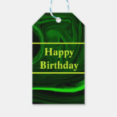 テクスチャー緑マラカイトパーソナライズされた石 ギフトタグ (正面)