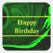 テクスチャー緑マラカイトパーソナライズされた石 スクエアシール (正面)