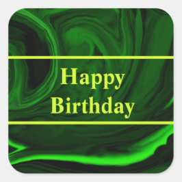 テクスチャー緑マラカイトパーソナライズされた石 スクエアシール