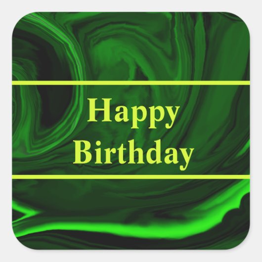 テクスチャー緑マラカイトパーソナライズされた石 スクエアシール (正面)