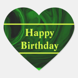 テクスチャー緑マラカイトパーソナライズされた石 ハートシール