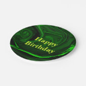 テクスチャー緑マラカイトパーソナライズされた石 ペーパープレート (アングル)