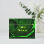 テクスチャー緑マラカイトパーソナライズされた石 ポストカード (スタンド正面)