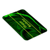 テクスチャー緑マラカイトパーソナライズされた石 マグネット (右側)