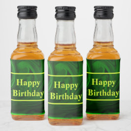 テクスチャー緑マラカイトパーソナライズされた石 リキュールボトルラベル