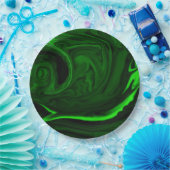 テクスチャー緑色マラキサイト ペーパープレート (パーティー)