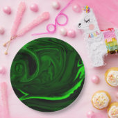 テクスチャー緑色マラキサイト ペーパープレート (パーティー)