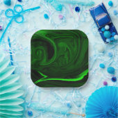 テクスチャー緑色マラキサイト ペーパープレート (パーティー)