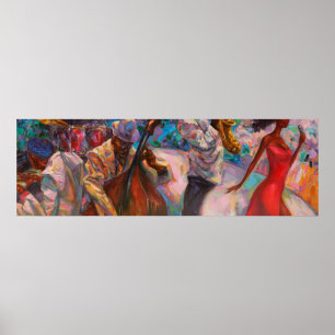 テクスチャー,油絵,アート,ジャズ,ブルース,伝統 ポスター