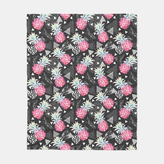 テクスチャ三角形パイナップルパターン フリースブランケット (正面)