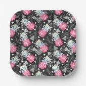 テクスチャ三角形パイナップルパターン ペーパープレート (正面)