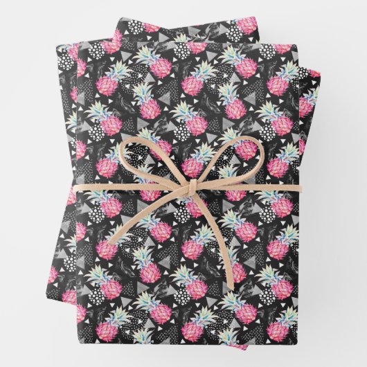 テクスチャ三角形パイナップルパターン ラッピングペーパーシート (インサイチュ)