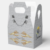 テクスチャ上のグレーと黄色のチューリップ フェイバーボックス (オープン)